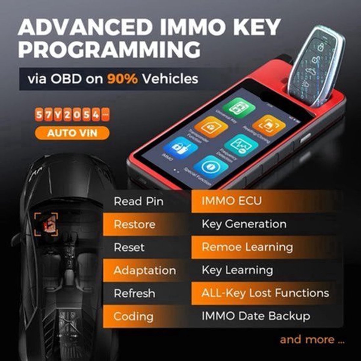 Key Fob Programmer - Immobilizer Tool - Global Version - IMMO Learning & Chip Cloning – Frequentiedetectie