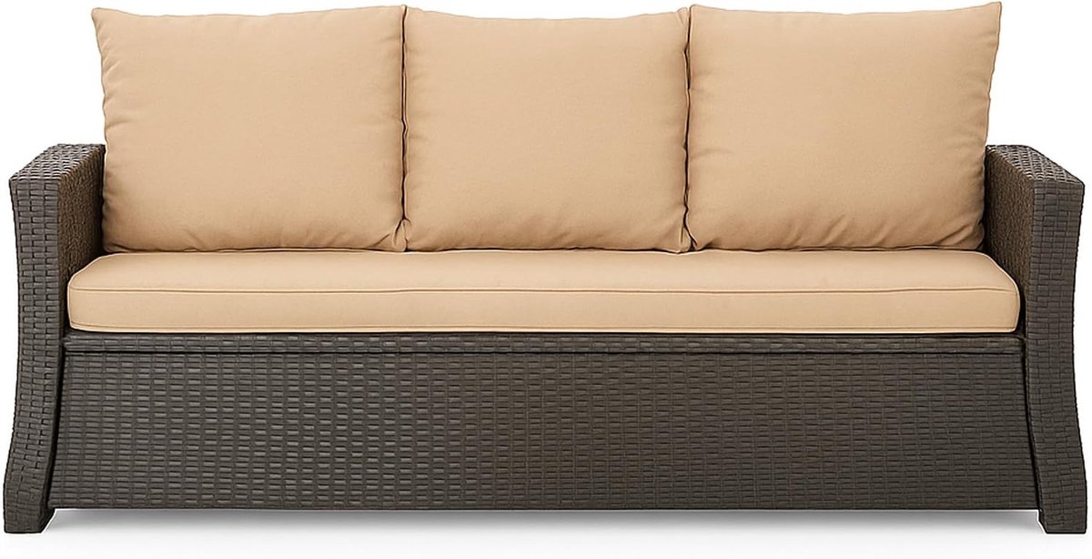 Tuinbankkussen voor buiten - Voor tuinbank - Buitenkussen - Voor rotan schommelbank - Beige - 160 x 50 x 50 cm
