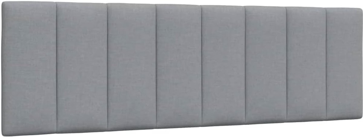 Hoofdbordkussen, lichtgrijs, 160 cm, van polyester stof met PP-vezelvulling, voor zachte rugsteun, met ritssluiting en riemen