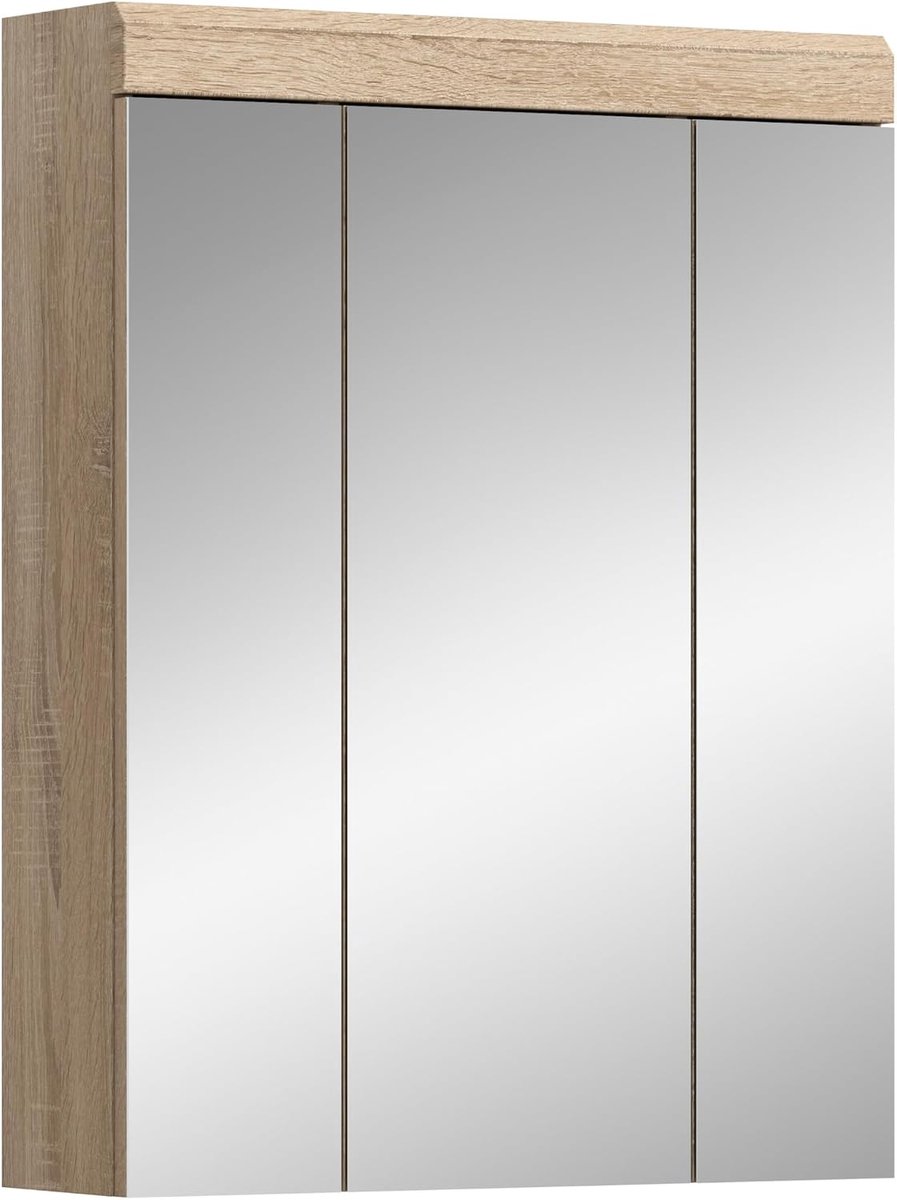 Xonox.home Lambada X06F1725 Spiegelkast in licht sonoma eiken NB. (corpus) ca. 60 x 77 x 21 cm met groot spiegeloppervlak