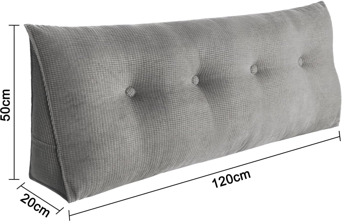 Hoofdbordkussen voor bedrust met afneembare overtrek, leeskussen voor rugpositionering, leeskussen om in bed te zitten
