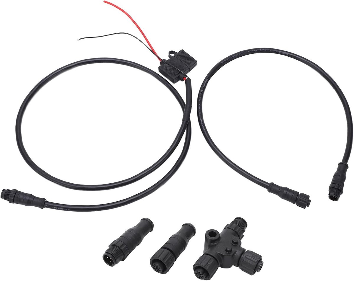 NMEA 2000 Starter Kit Kabel met Fuse en Terminator voor Lowrance Netwerken - 1m Marine Power Kabel met T Connector en Verbindingselementen