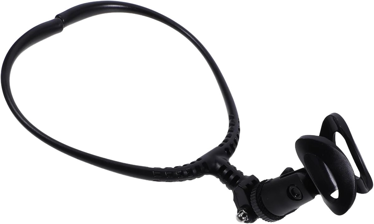 Microfoonhouder om te hangen, ergonomisch met nekdesign voor praktische stabiele handgreep, kunststof, metaal, 24-45 mm, voor microfoons, muziek en outdooractiviteiten