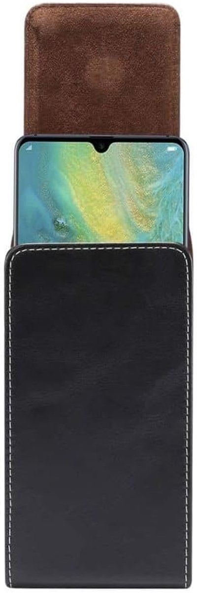 Leather Holster with Belt Loop voor Saiet Smart Senior Sts550 (2021) - Black — afbeelding 3