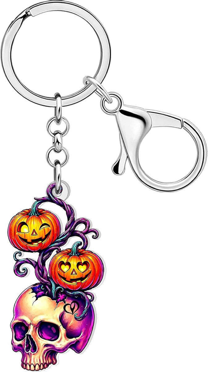 Rose Bloem Schedel Sleutelhanger Halloween Accessoires Spookachtige Suiker Schedel Geschenken Voor Vrouwen Meisjes Tas Purse Key Charms
