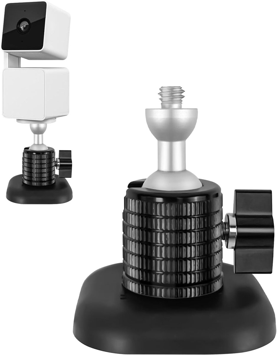 Cameramontage met 1/4 inch schroefdraad - geschikt voor WYZE Cam 3, Blink XT2/3360° aanpassing camerastandaard Basis te bevestigen aan glad metalen oppervlak, ideaal voor cruise, camper