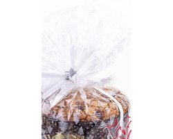 Transparante kerstzakken, celophan voor panettone, 35 x 50 cm, 50 stuks