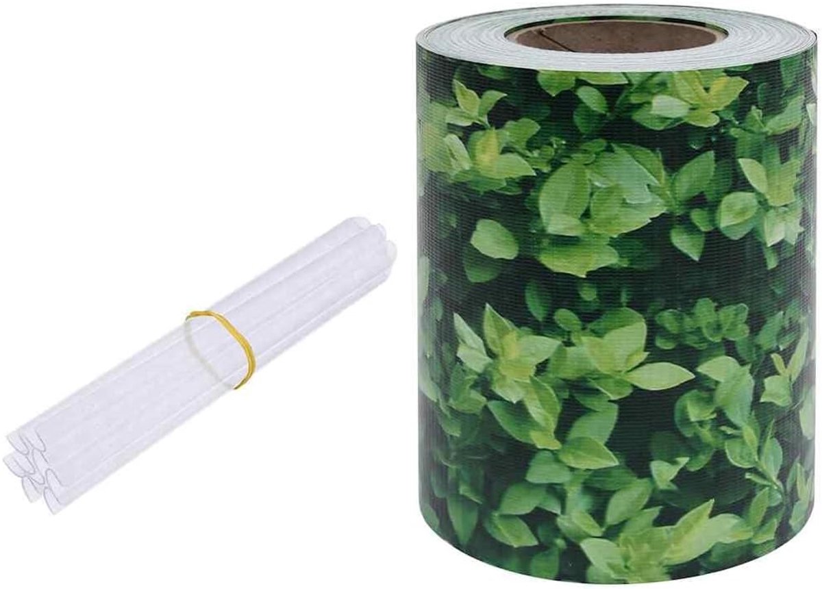 Inkijkbescherming, groen, PVC zichtwerende folie 70x0,19 m, inclusief 30 clips voor metalen hek, weerbestendig en flexibel