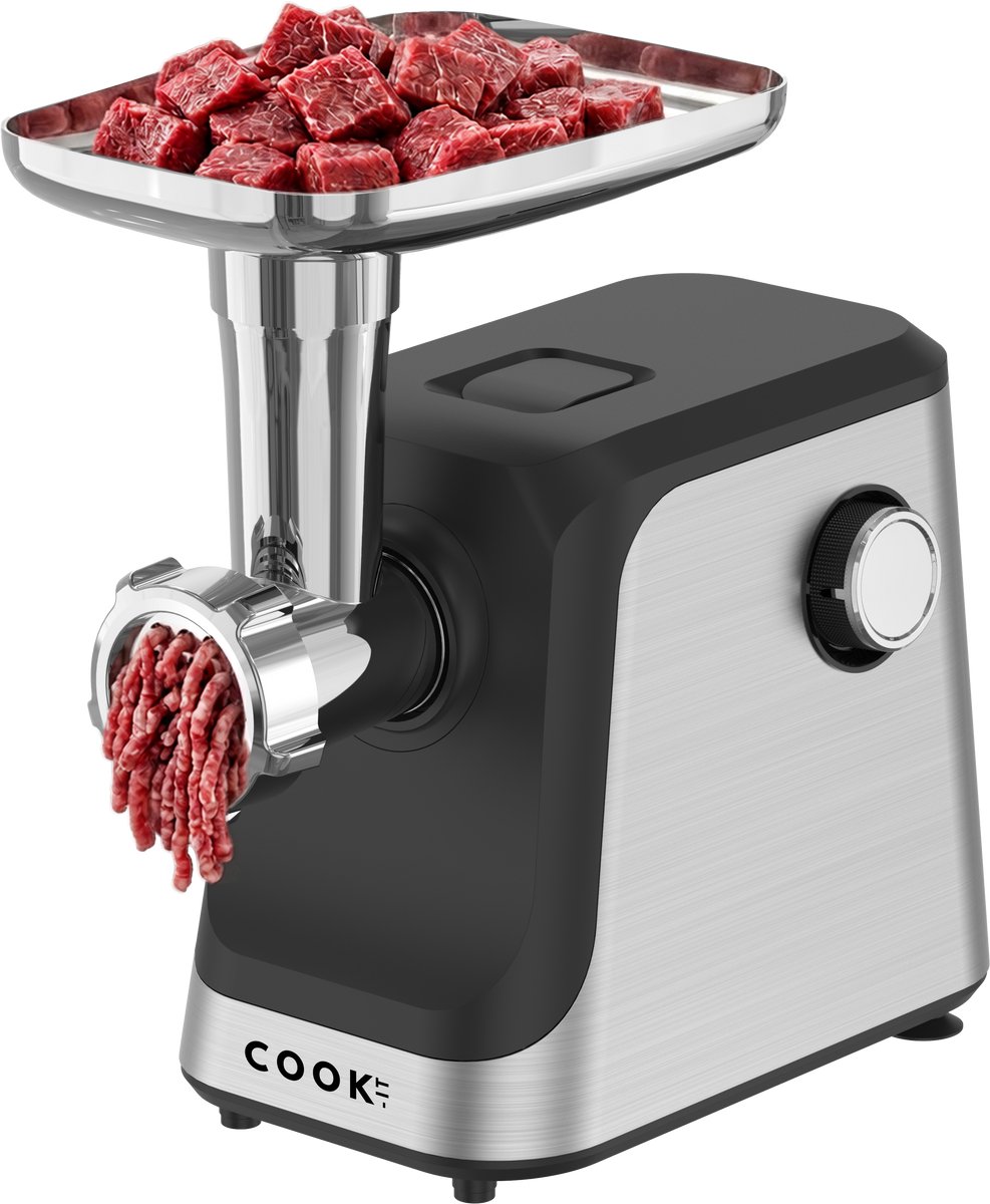 COOK-IT Vleesmolen Pro - 1800W - Gehaktmolen - RvS