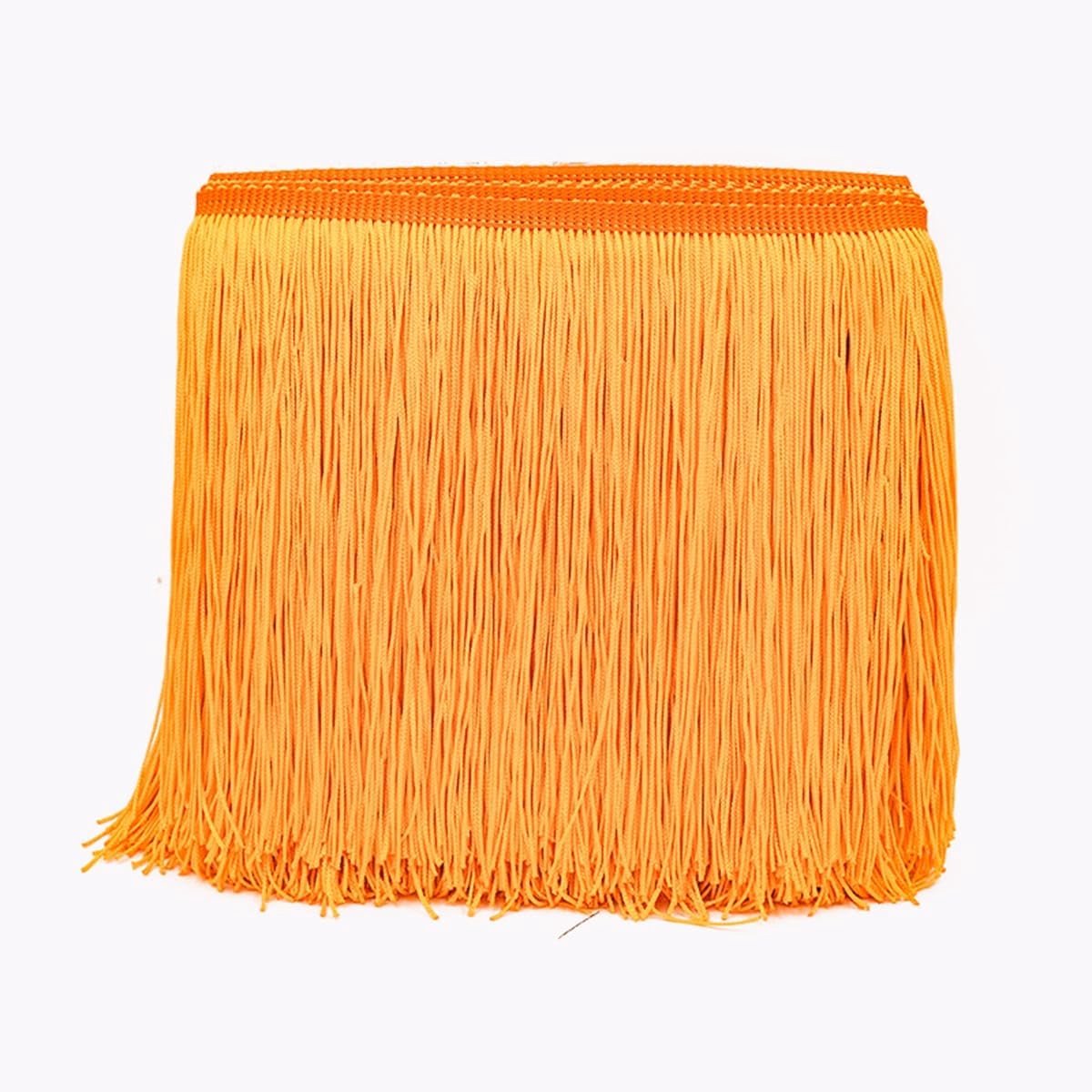 18 cm brede franjes trim franje boord franjes decoratieve band kanten afwerking franje lint polyester, veelkleurig, voor kleding accessoires doe-het-zelf naaien Latijnse gordijnen oranje