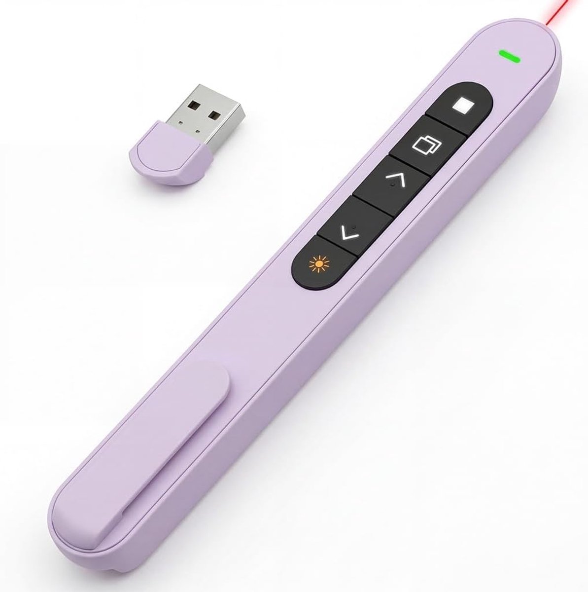 Clicker voor PowerPoint, 2,4 GHz Hyperlink Volume Slide Advancer 328FT USB Draadloze Presenter Afstandsbediening Pointer Plug & Play voor Leraar Klas Kantoor Vergadering Laptop Computer