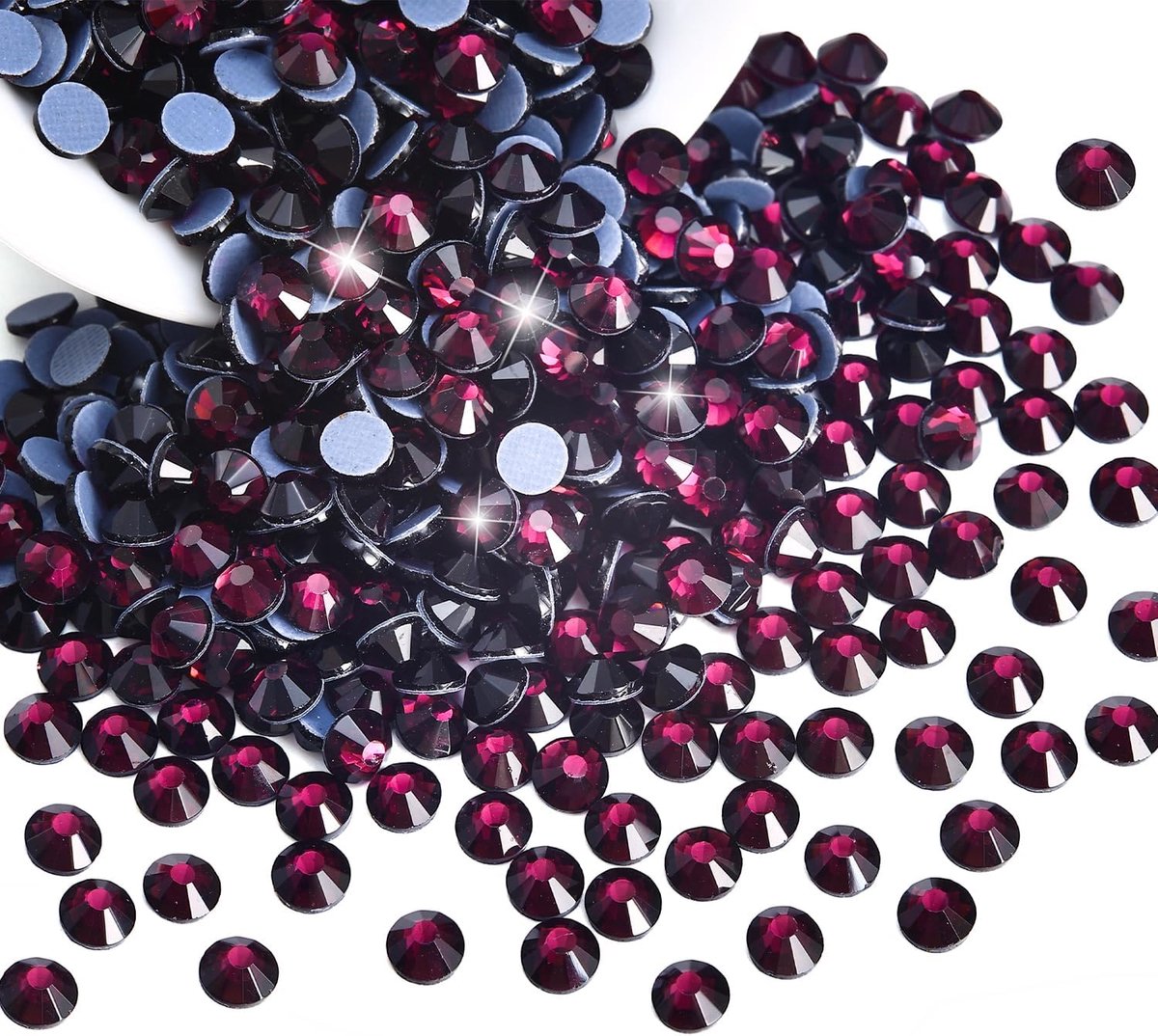 288-delige Hotfix Strasssteentjes SS30 Donker Lila Glas Strasssteentjes voor Kleding Schoenen DIY Handwerk (Donker Lila-6,3mm)