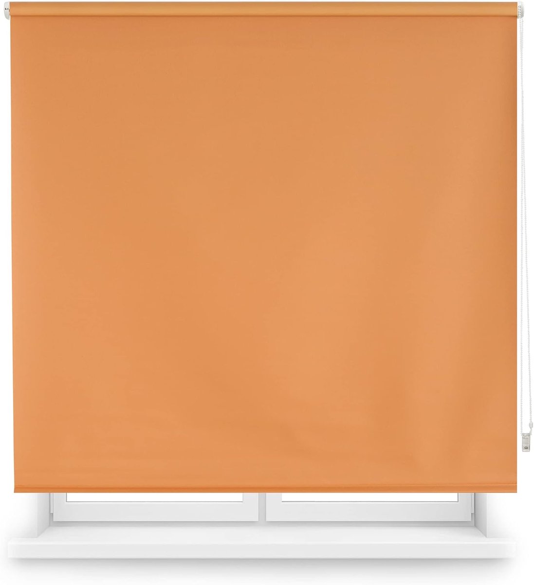 Glad, hoogwaardig, afmetingen 160 x 230 cm breedte x 230 cm hoogte, verduisteringsrolgordijn, stofmaat 157 x 225 cm, thermo-rolgordijn in oranje, warmte-isolatie