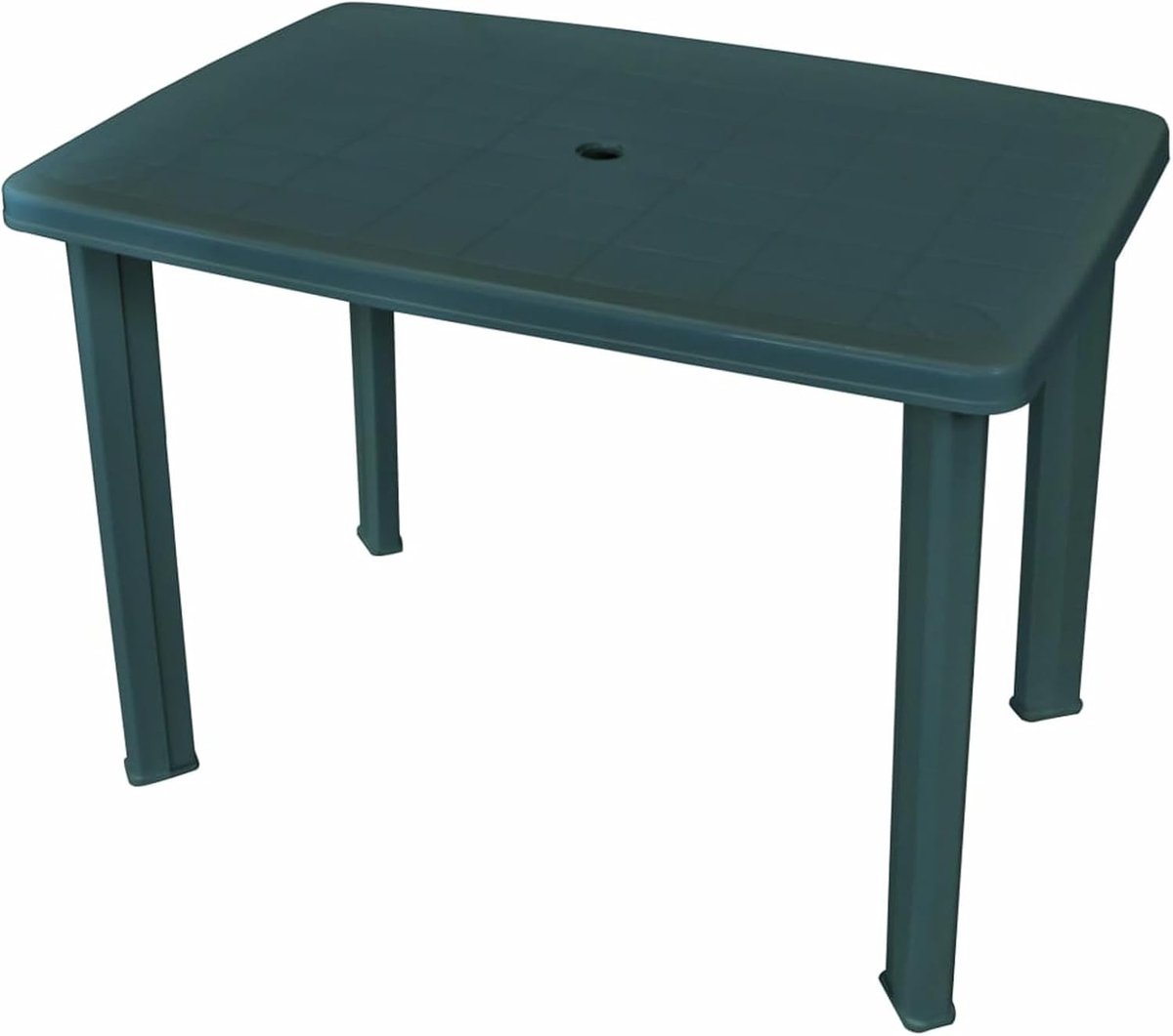 Tuintafel tuin eettafel kunststof tafel tuinmeubelen tafel kunststof tafelblad 101 x 68 x 72 cm (L x B x H) met paraplugat (3,6 cm diameter) weerbestendig, kunststof groen