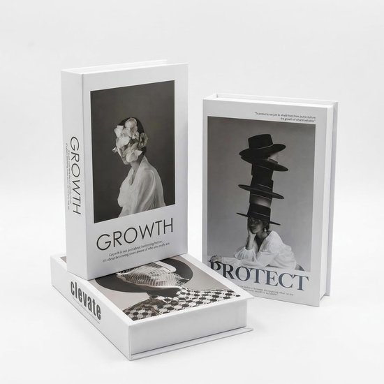 Boekbewaardoos, set van 3, decoratieve boeken gestapelde kunstboeken, stijlvolle decoratieve boeken, opbergdoos voor boekenplank, salontafels, woondecoratie — afbeelding 5