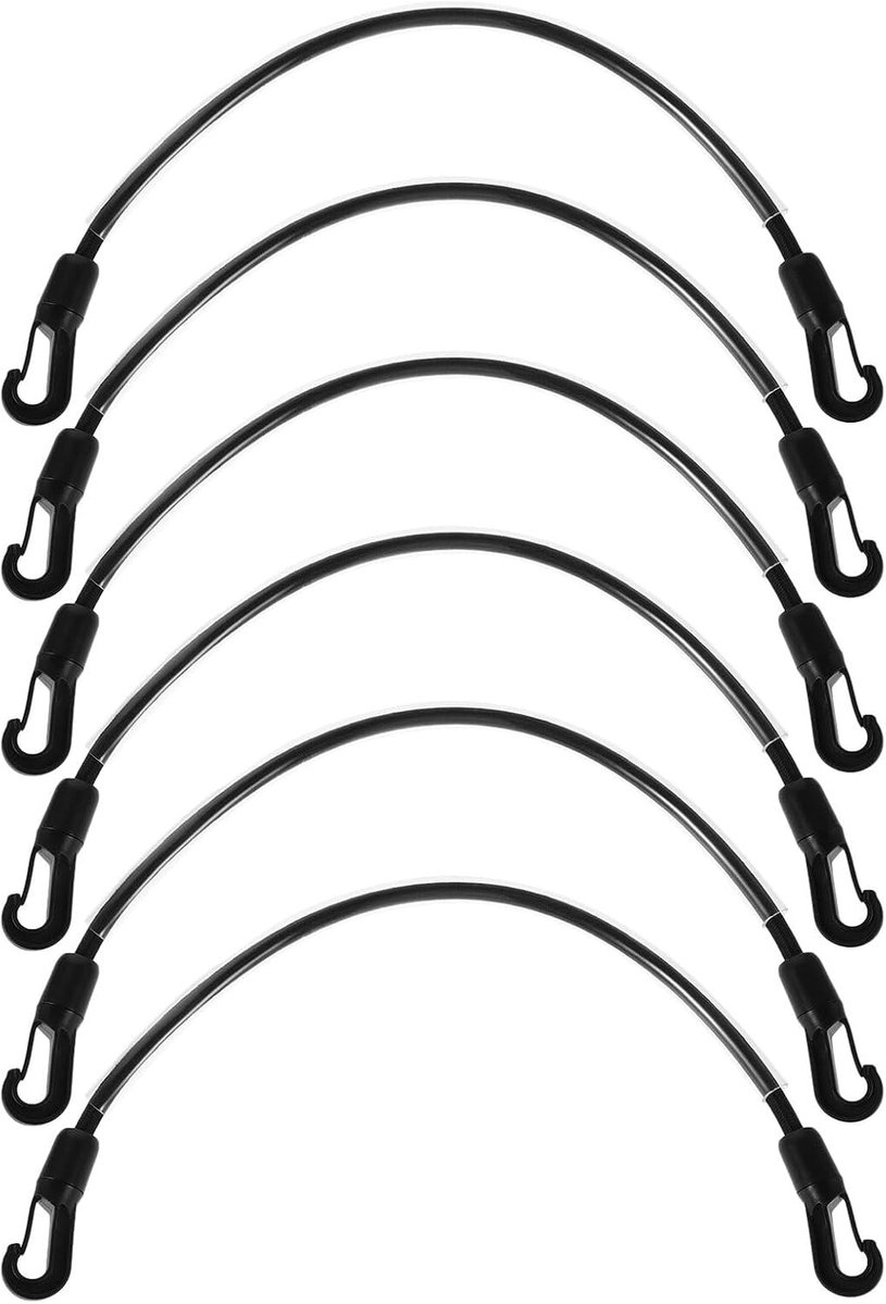 6 Stuks Delige Elastische Paardenbondsriemen met Dubbele Clips Weerbestendige Vervangende Staartband voor Paardendekens Stevige Universele Bevestiging voor Winterse Veiligheid