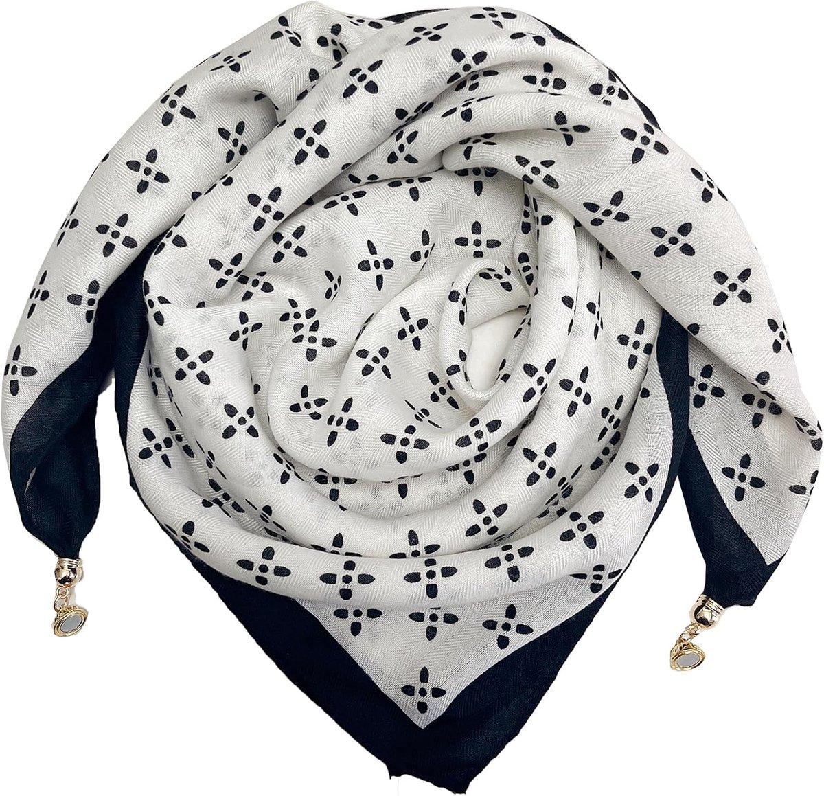 Sjaal magneet hals winter mode comfortabele halsketting patroon vintage halsdoek warmtebescherming comfort kantoor werksjaal 70 x 70 cm