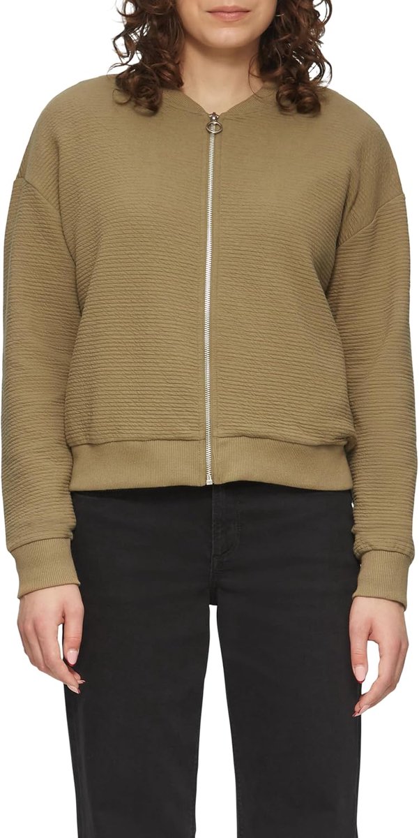 Sweatjack in blouson-stijl, olijfgroen, S