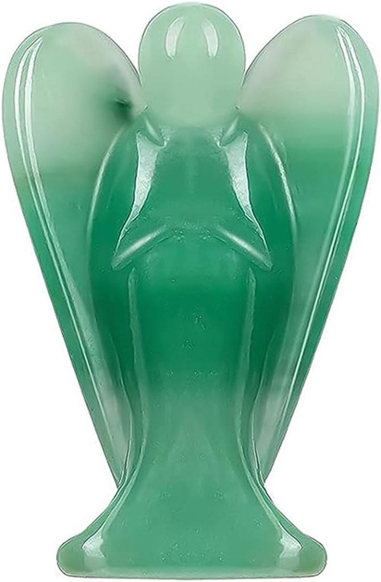 1.5in Beschermengel Cadeau Kristallen Engel Figuur Genezende Kristallen Edelstenen Gepolijste Stenen Beeld Reiki Engel Beschermengel Figuur (Groen)