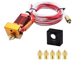 Extruderset voor 3D-printer, extruderkit Ender 3 Hotend met 5 extrudermondstukken voor 3D-printer MK8 Hot End Kit voor Ender-3 Pro Creality CR-10 CR-10S S4 S5 3D-printer