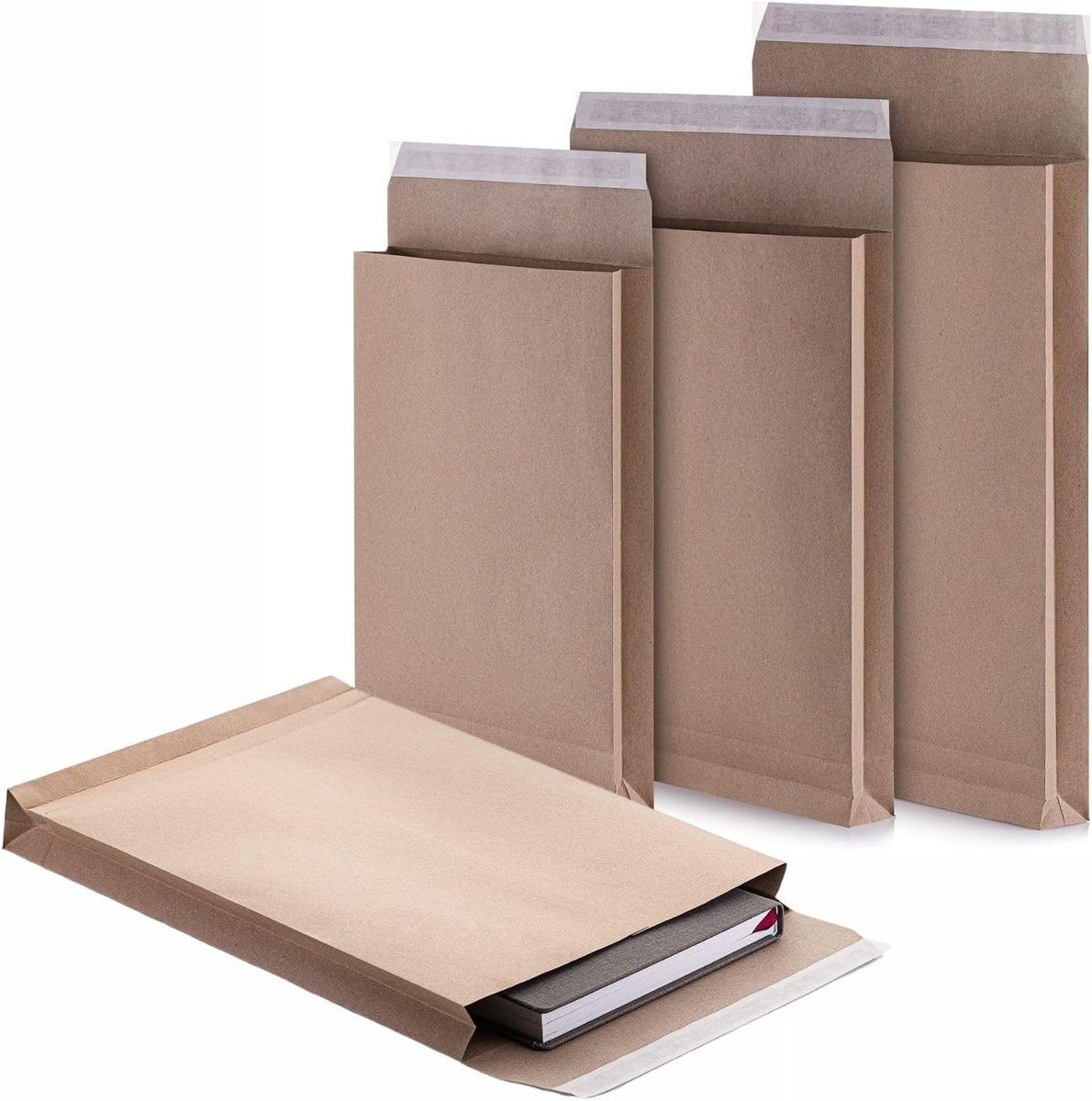 10 stuks Vouw enveloppen E4-280 x 400 x 40 mm - Bruin Kraftpapier 130g - Stevige Verzendzakken met Blokbodem - Zelfklevend met Strip - Ideaal voor Boeken & Catalogi