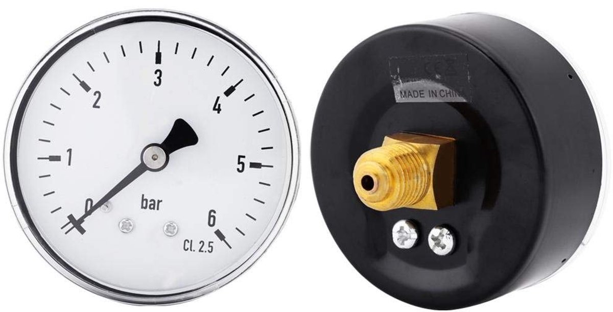 Manometer, hoge precisie, brandstofolie, luchtmeter, druk, vloeibaar, 0-6 bar, 1/4 inch NPT discussie