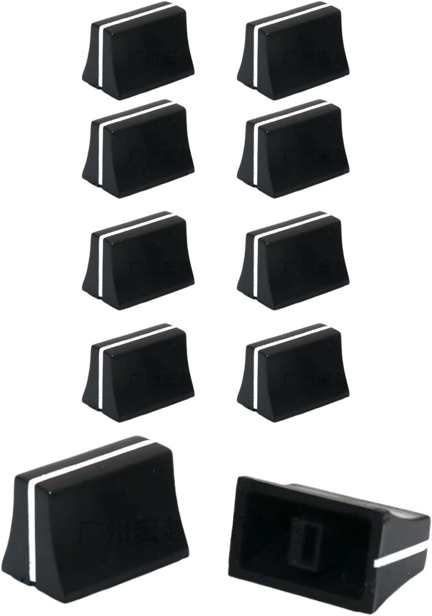 10 stuks Fader Caps voor Pioneer DJM350, 400, 500, 700, 750, 800, 850, 900NEXUS, 900SRT, 900NXS2, 2000, 2000Nexus Fader Caps Knop Fader Mixer Eenvoudig te installeren, Zwart