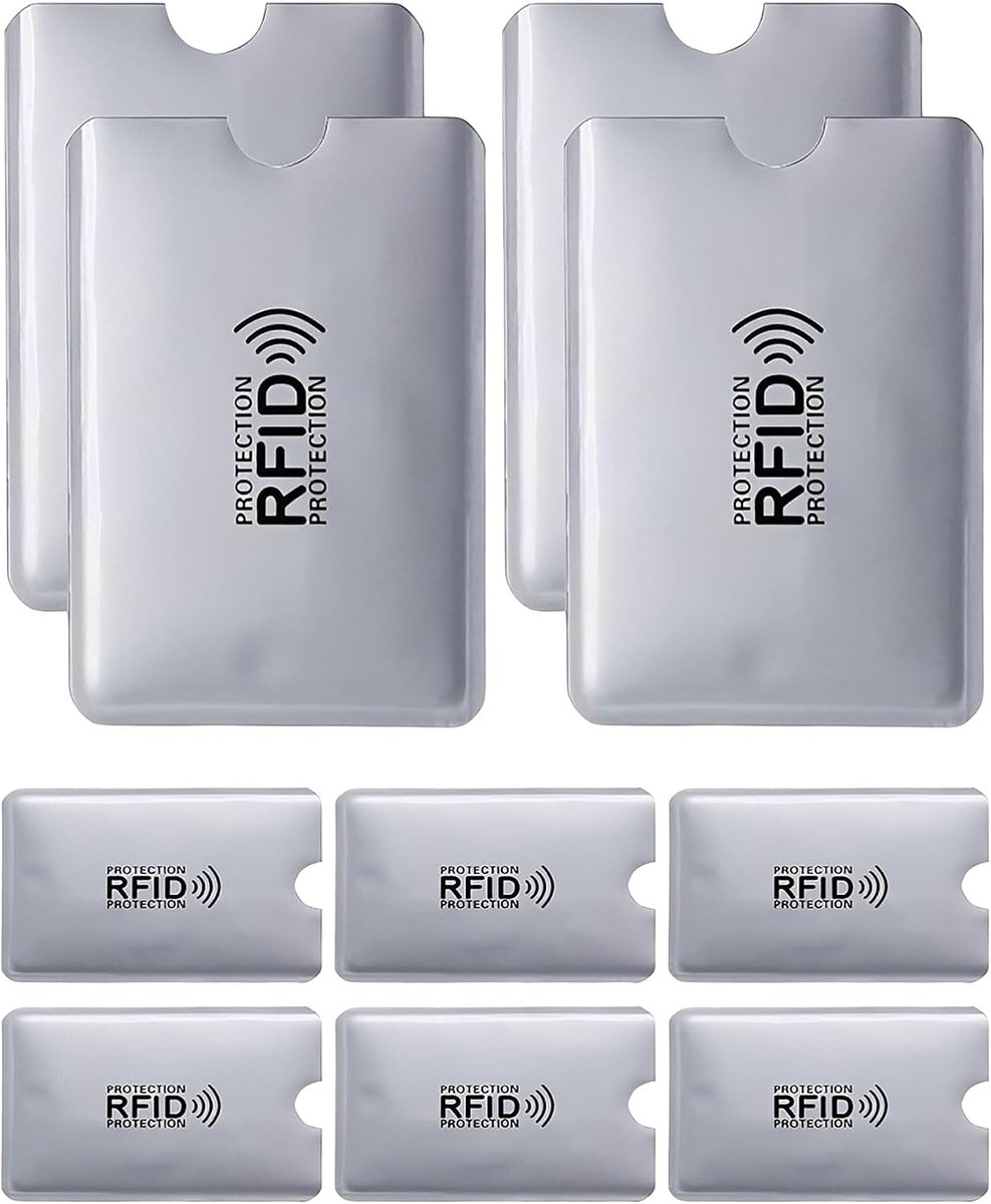 10 stuks RFID-blokkerende kaarthoes, RFID-beschermhoes, creditcardhouder, RFID-blokkerende hoezen, RFID-kaarthouder, identiteitsdiefstal, preventie voor vrouwen en mannen