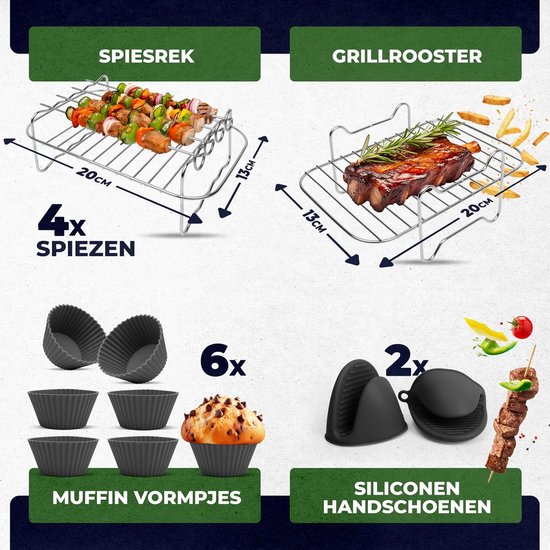 Accessoires – Heteluchtfriteuse Accessoires voor Dual Airfryers – Geschikt voor Ninja Foodi Max Dual Zone AF300EU AF400EU – 7.6L tot 9.5L – Inclusief Bakpapier en E-Receptenboek — afbeelding 4