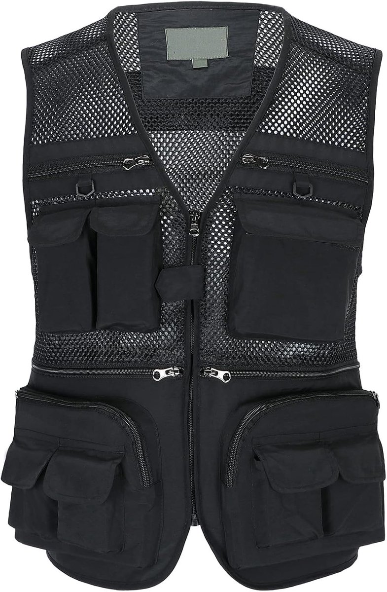 Outdoor Vissen Vest Sneldrogend Casual Gilet Multi Pocket Vest Ademend Fotografie Bovenkleding Mesh Gevoerd Reizen Wandelen Mouwloos Jas Utility Vest