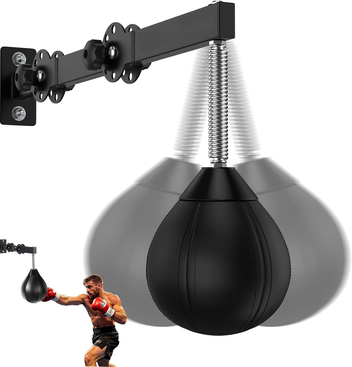 Boksbal met ophanging, boksbal voor snelheidstraining, hangend trainingsapparaat voor reflexen, voor thuis, gym, training, stressvermindering enz.