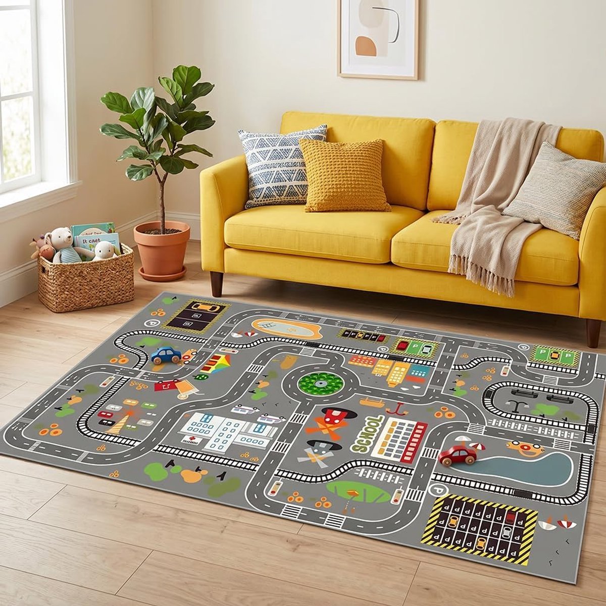 Rechthoekig, antislip, zacht, gezellig, van kristalfluweel, decoratie en speelkamer in de kinderkamer