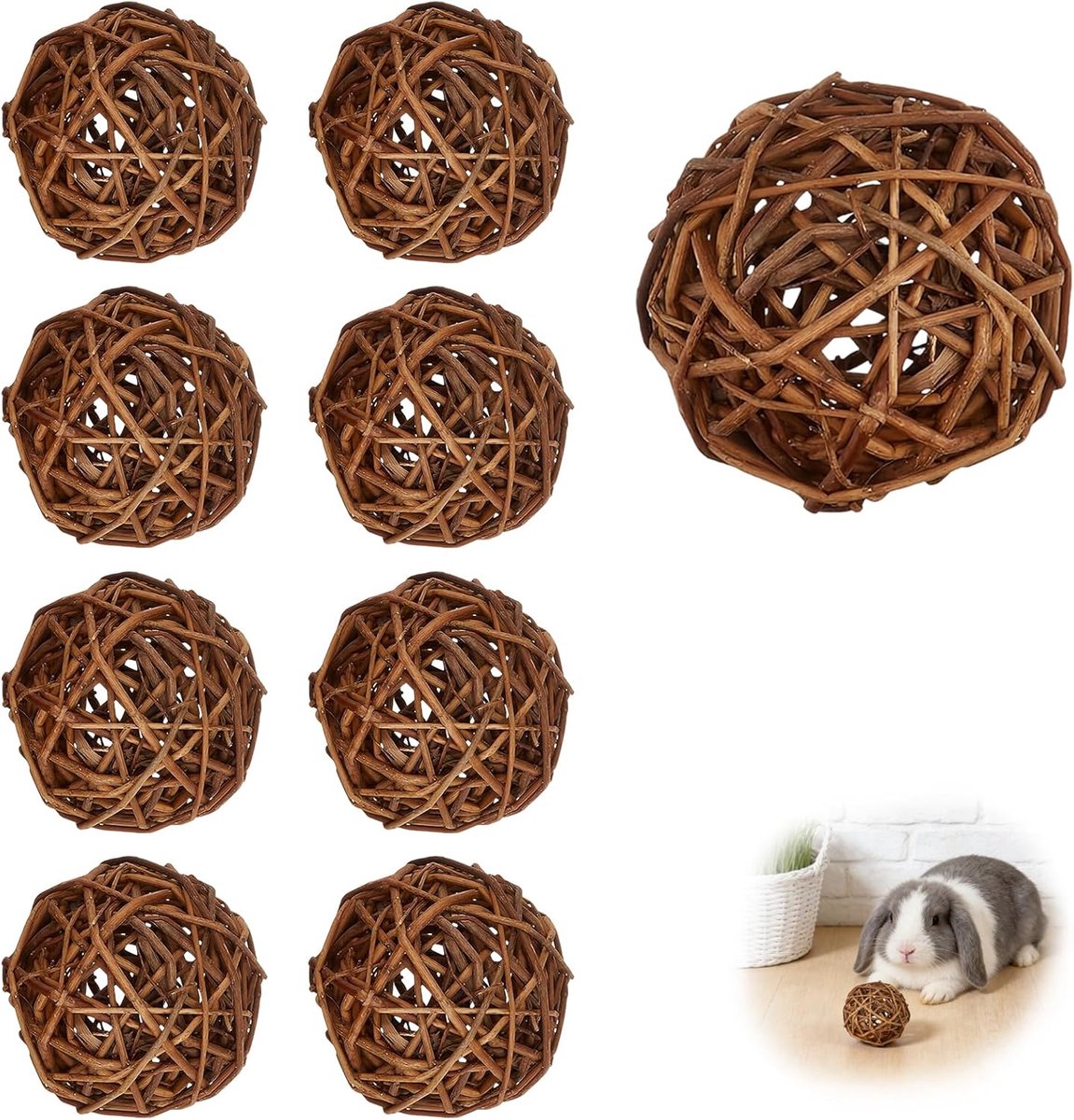 Speelgoed, natuurlijk kauwen, speelgoed voor kleine dieren, grappige knaagdieren, accessoires, wilgenbal, speelgoed voor kleine dieren, cavia's, chinchilla's