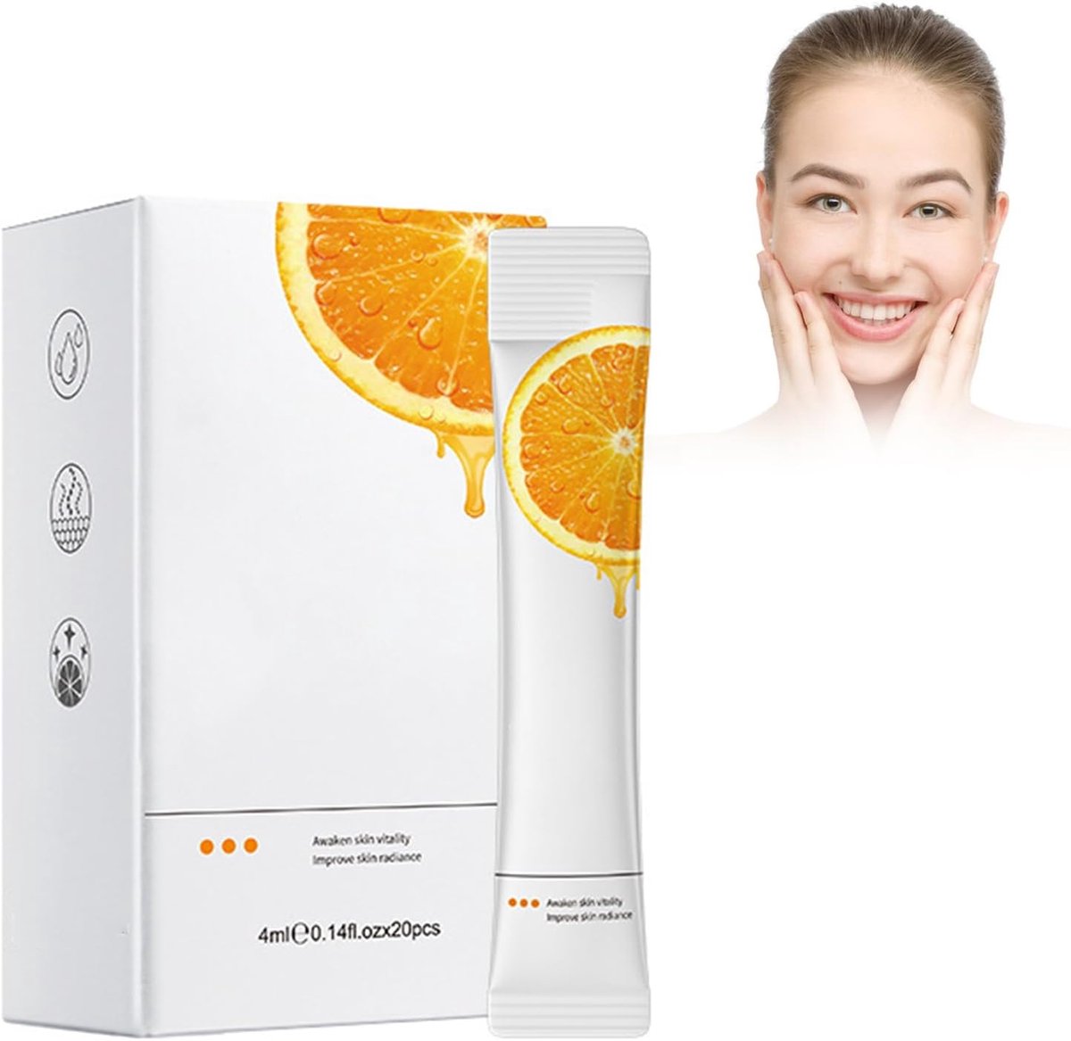 20 stuks vitamine C-masker, sinaasappelreinigingsmasker, voedend & hydraterend soft skin masker, poriënreiniging, huid lichter maken, fijne lijntjes verminderen