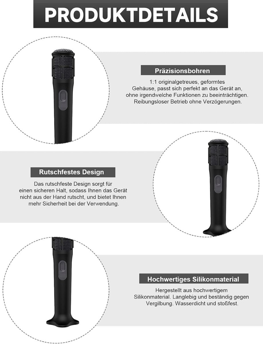 Siliconen beschermhoes voor JBL PartyBox draadloze microfoon, schokbestendig, antislip, stofdichte beschermhoes