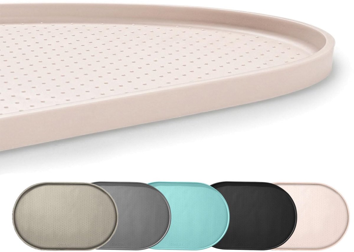 Famanu – Kattenvoermat, 1,2 cm Verhoogde Randen Hondkommenmat voor Morsbeheersing, BPA-Vrije Siliconenrubber, 100% Waterdicht (Beige, 48x30cm)