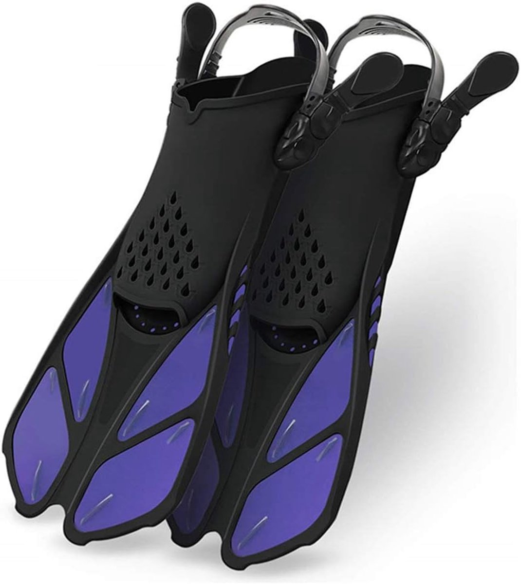 Duikvinnen, Reizen Snorkelen Zwemvinnen, Verstelbare Snorkelen Zwemvinnen Duikvinnen Flippers voor Duikduiken, Snorkelen Apneu Voetzak, Volwassenen Unisex (paars, X/S)