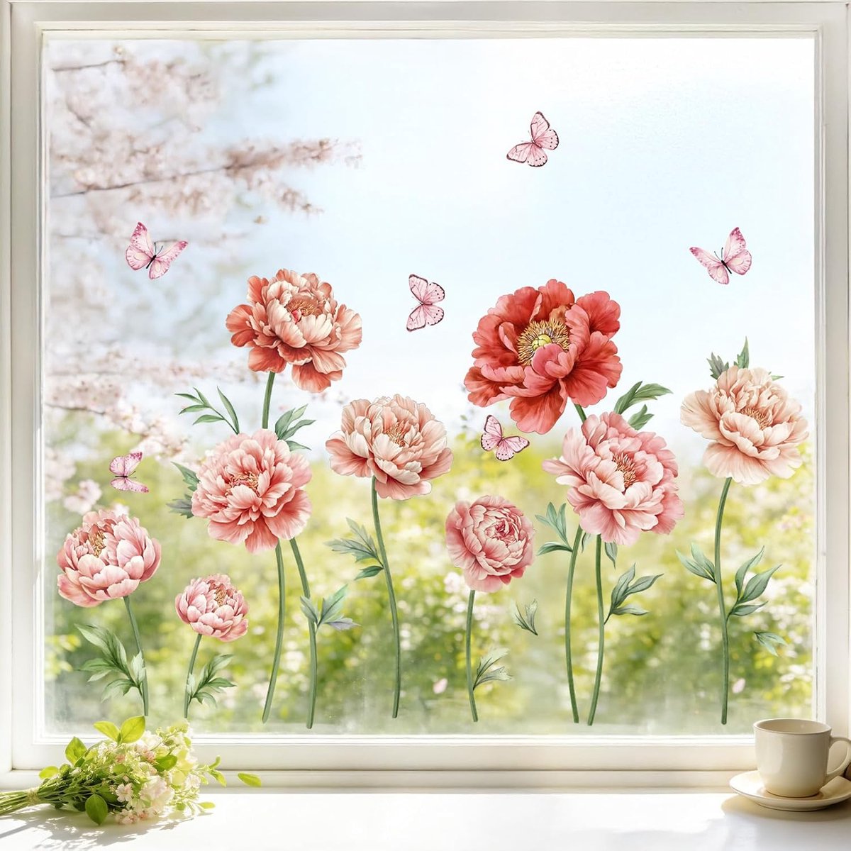 Raamafbeeldingen bloemen raamsticker raamsticker glas raamdecoratie
