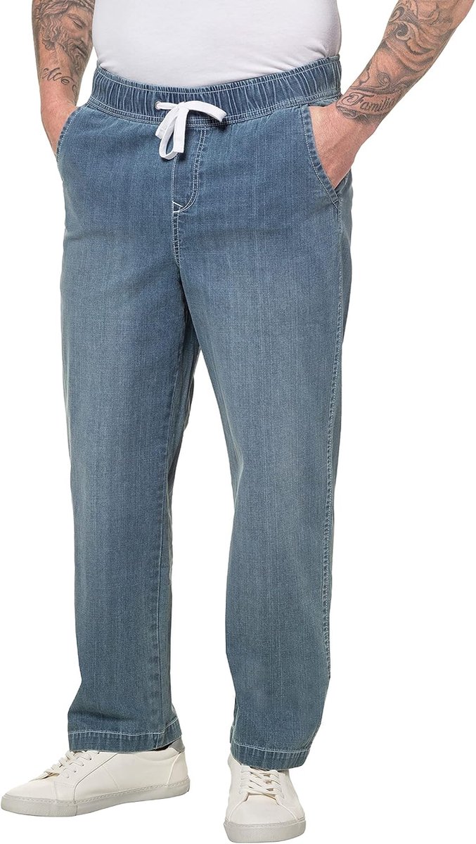 1880 Grote maat blauwe denimbroek voor heren, XXXXL