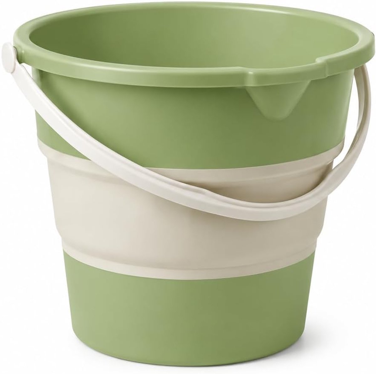 Wateremmer, 5 l, 10 l, 17 l, dik, multifunctioneel, comfortabel voetbad, modieus, camping, wasgoed, autowassen, voetbad, vissen (crèmewit, 5 l)