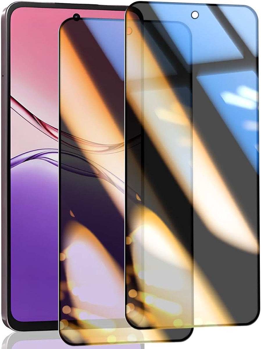 Displaybeschermfolie van gehard glas voor OPPO A5 Pro 4G/5G, hardheidsgraad 9H, krasbestendig, luchtbelvrij, anti-vingerafdruk, anti-spy displaybeschermfolie, 2 stuks