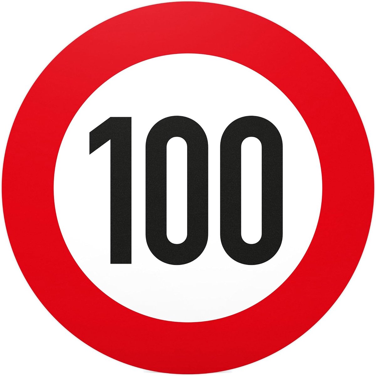 100 Verjaardag verkeersbord - plastic bord, cadeau 100. Verjaardag, cadeau-idee verjaardagscadeau honderdsten, verjaardagsdeco/partydeco/feestaccessoires/verjaardagskaart