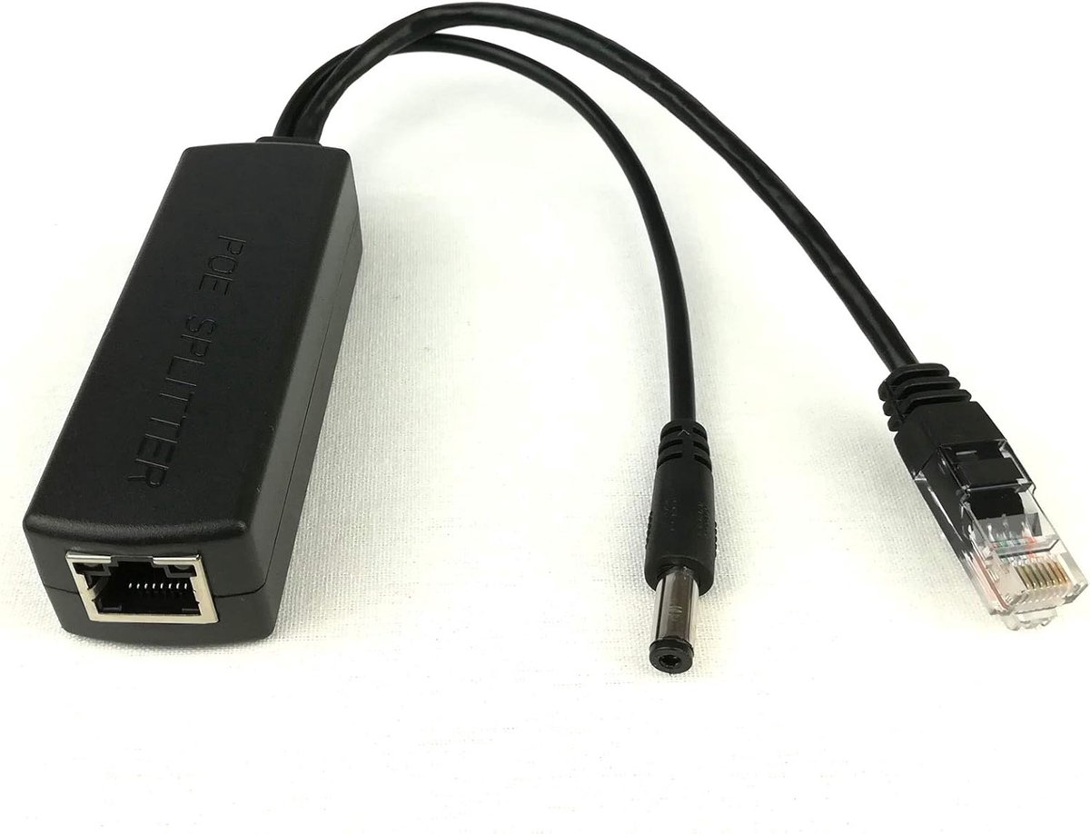 5V 2.4A 5.5x2.1mm PoE Splitter, Gigabit, 802.3af/at, 1000Mbps, Ethernet, Adapter
