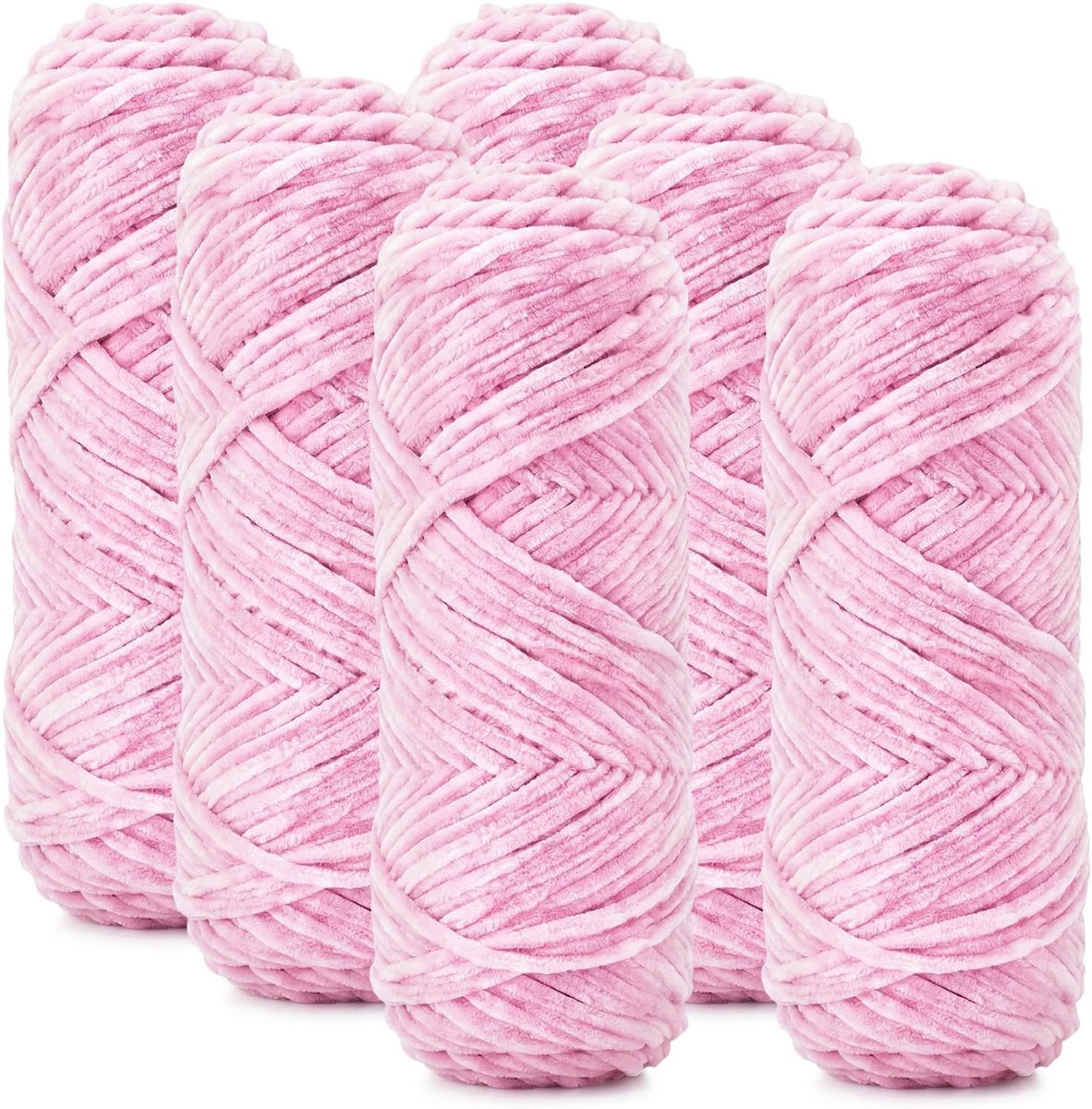 Velvet chenillegaren (lichtroze)