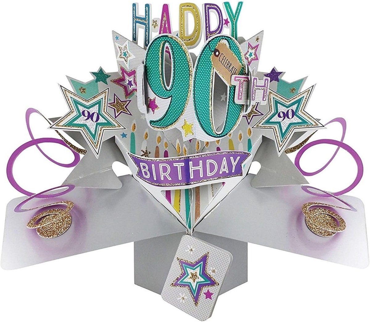 Gifts POP166 Pop Up wenskaart, 90e verjaardag, meerkleurig