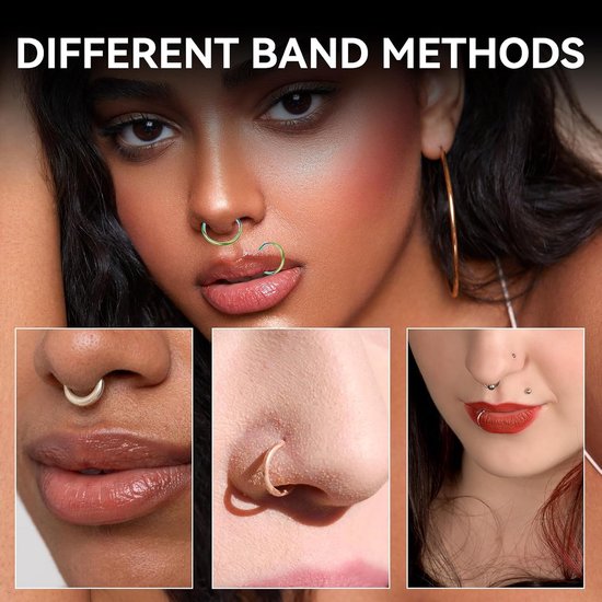 6 stuks neppiercing, neuspiercing, neppiercing, fake neusring, lippiercing, geen naald, voor oorlip, voor dames en heren — afbeelding 4
