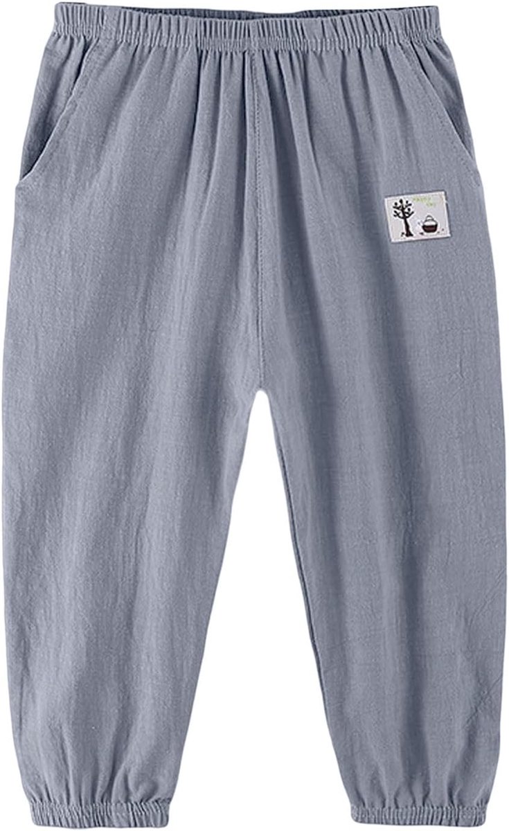 Musselin Hose Kinder Pumphose Baby Leinenhose Mädchen Jungen Sommer Einfarbig Haremshose Kinder Baumwolle Lange Hosen Dünn Pumphose Haremshose Jogginghose Lässige Hose Strandhosen