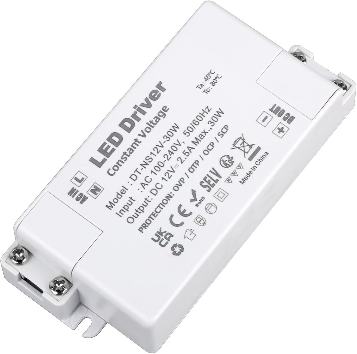 12V 2.5A 30W LED-Stuurprogramma, Universele Gereguleerde AC DC-Stroomvoorziening, Constante Spanningstransformatoradapter voor CCTV-Camerastriplicht G4 MR11 MR16 GU5.3-Lamp (Pak van 1)