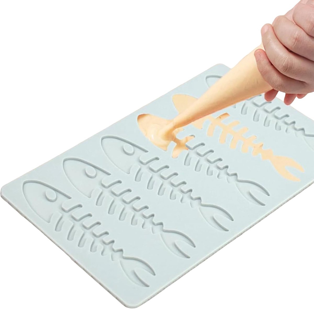 1 stuk visbot siliconen mal voor fondant, visgraat siliconen fondant vorm, chocoladevorm, siliconen taartvorm, voor taartdecoratie, snoep, chocolade
