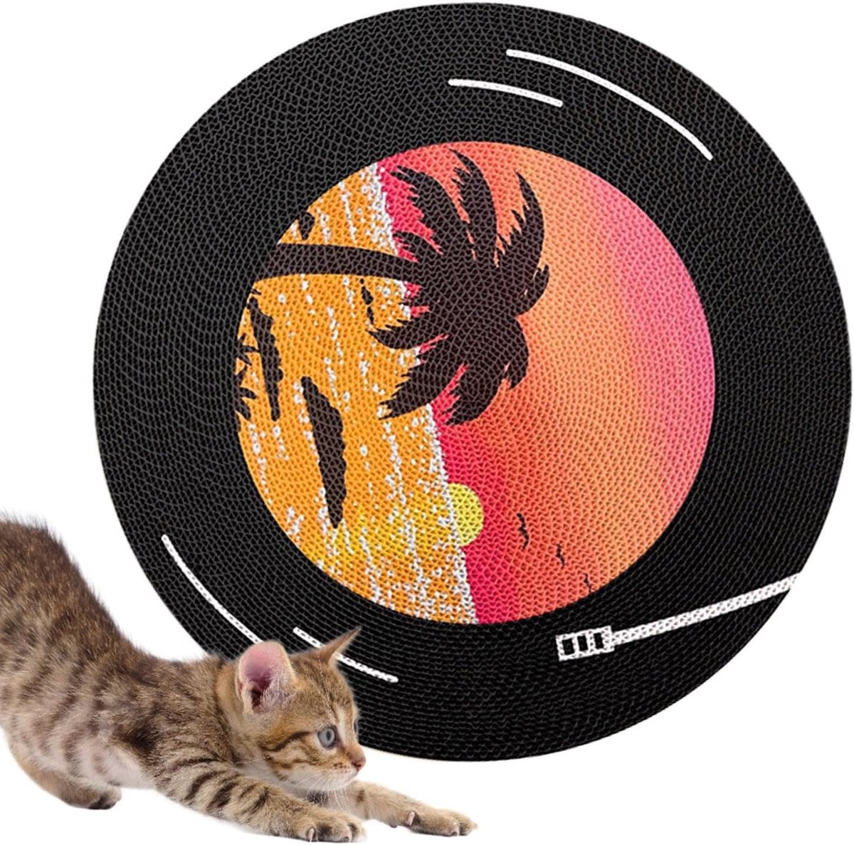 Krabmat voor katten als kraboppervlak, draaibaar meubelbeschermingsspeelgoed, wandgemonteerde krabplank, geschikt voor kleine, middelgrote en grote rassen en voor eetkamer en woonkamer